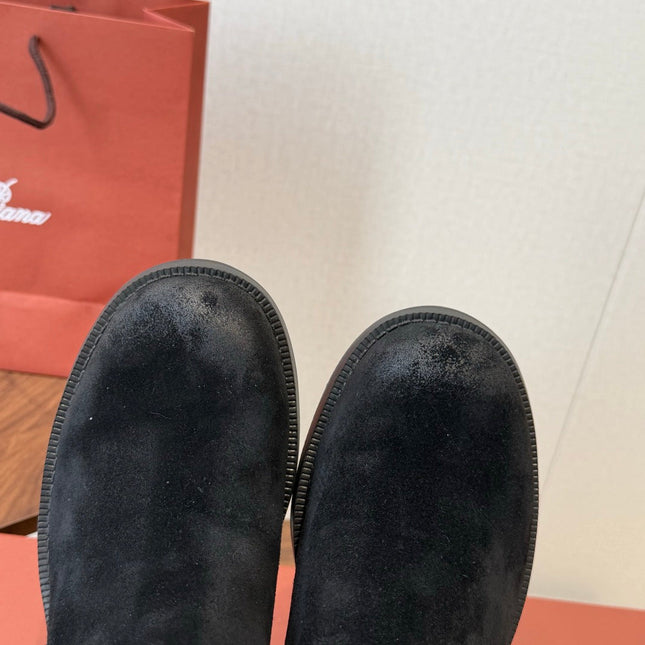 LP 26S BIKER BOOTS IN BLACK SUEDE & CALFSKIN
