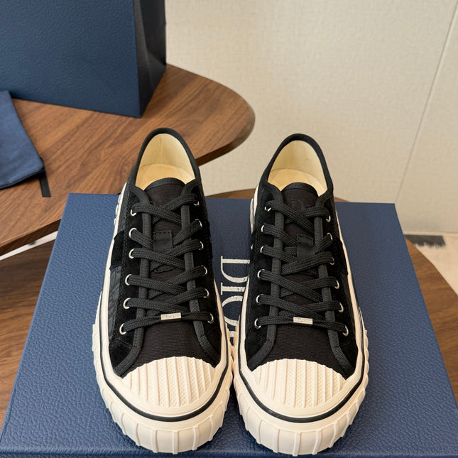 DIOR 26S LOW-TOP SNEAKERS 30MM IN BLACK DIOR OBLIQUE CANVAS