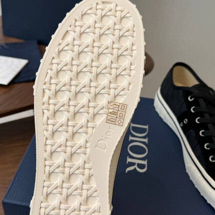 DIOR 26S LOW-TOP SNEAKERS 30MM IN BLACK DIOR OBLIQUE CANVAS