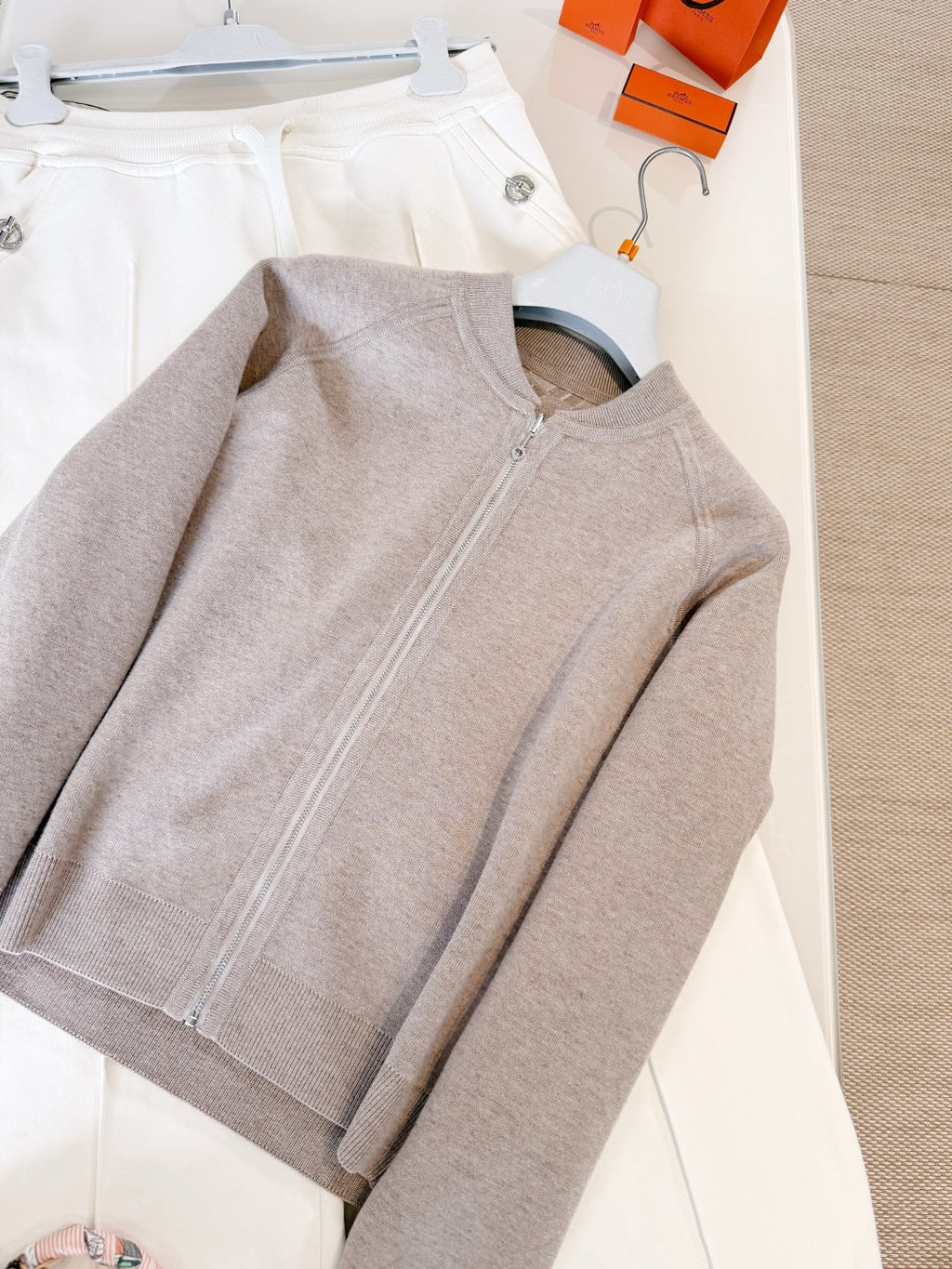 HERMES 25S ZIP-UP KNIT SWEATER 265