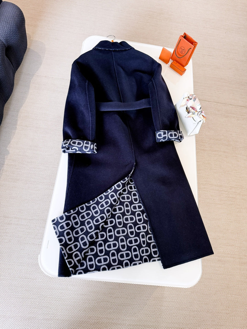 HERMES 25S BELTED CASHMERE PEACOAT 269