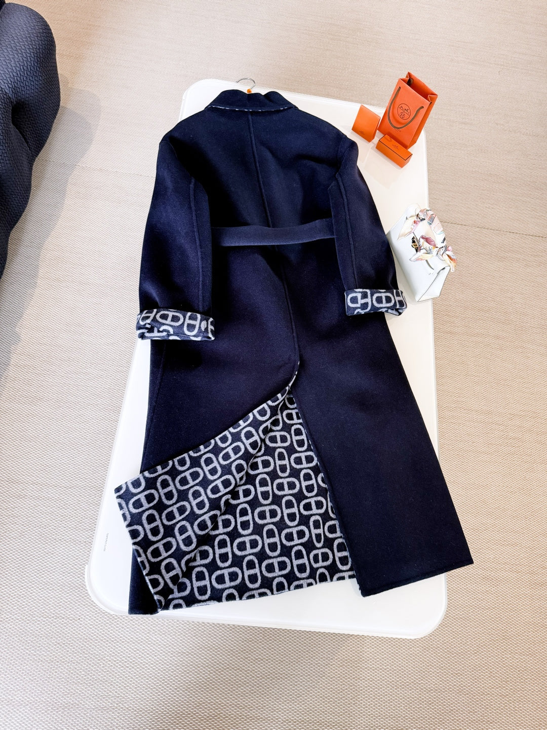 HERMES 25S BELTED CASHMERE PEACOAT 269