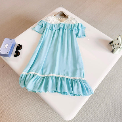 CHLOE 26S LACE-TRIM SILK DRESS STYLE 118