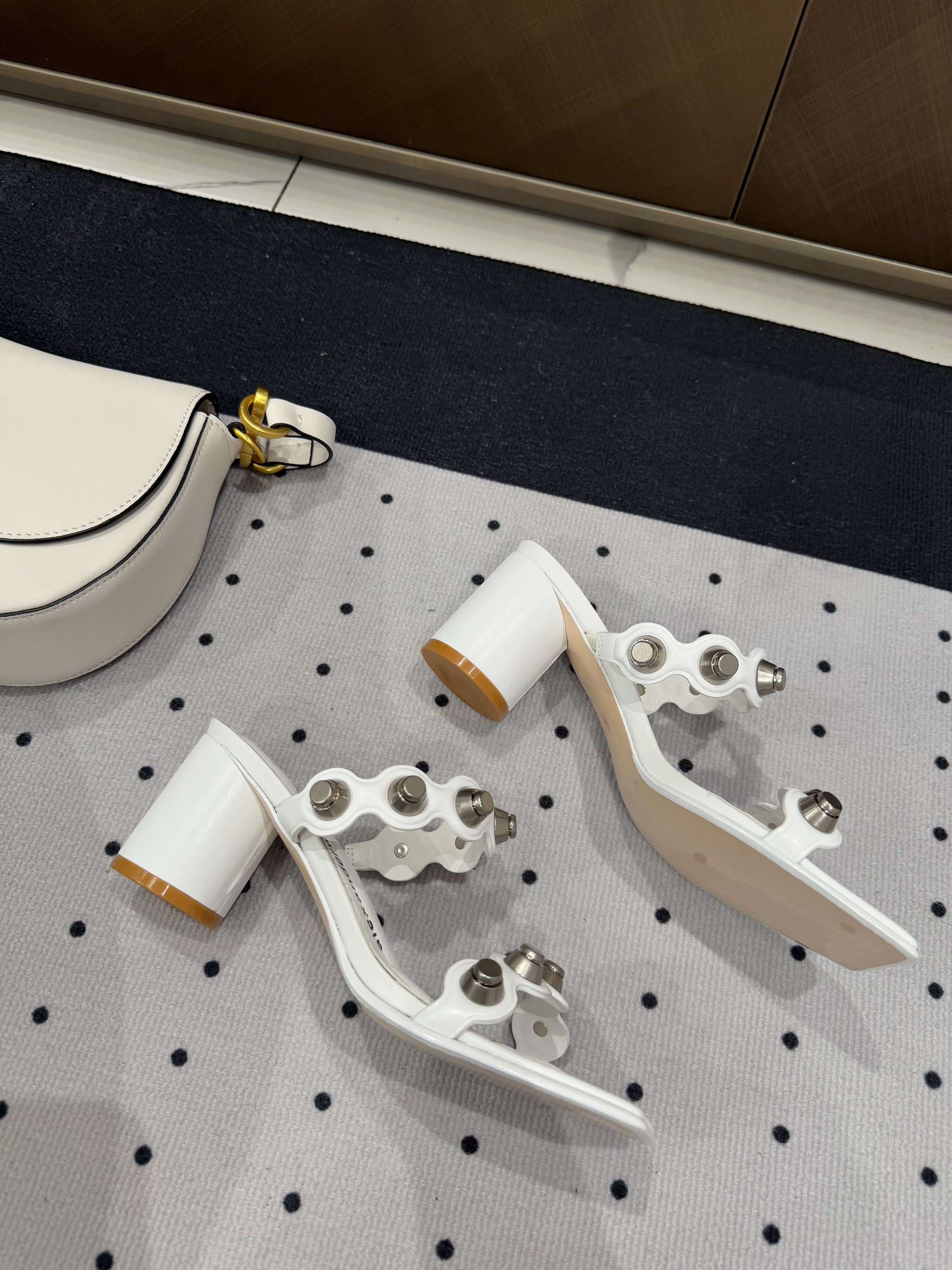 RIOT 65MM SANDAL IN WHITE LAMBSKIN