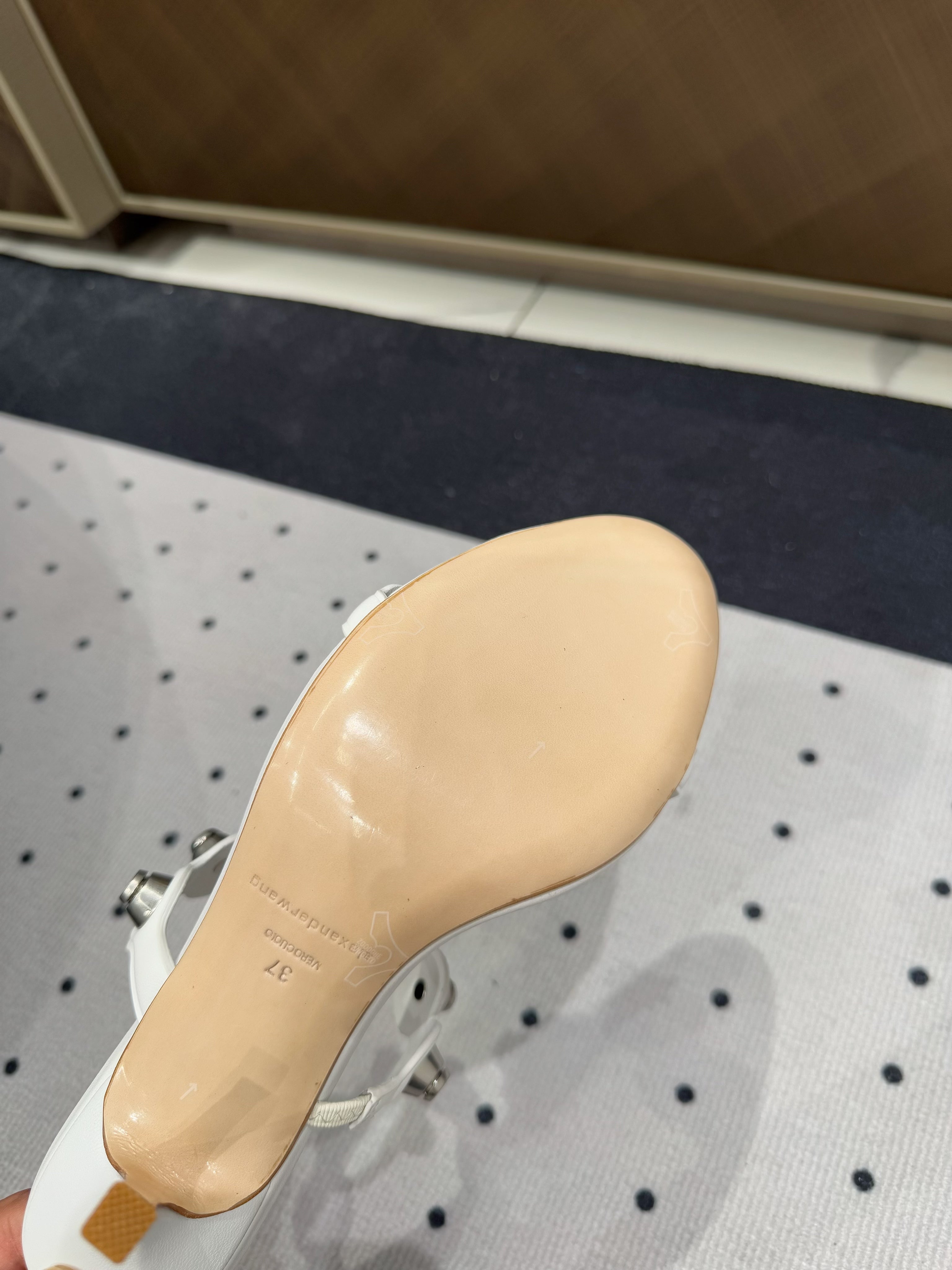 RIOT 80 MM SANDAL IN WHITE LAMBSKIN