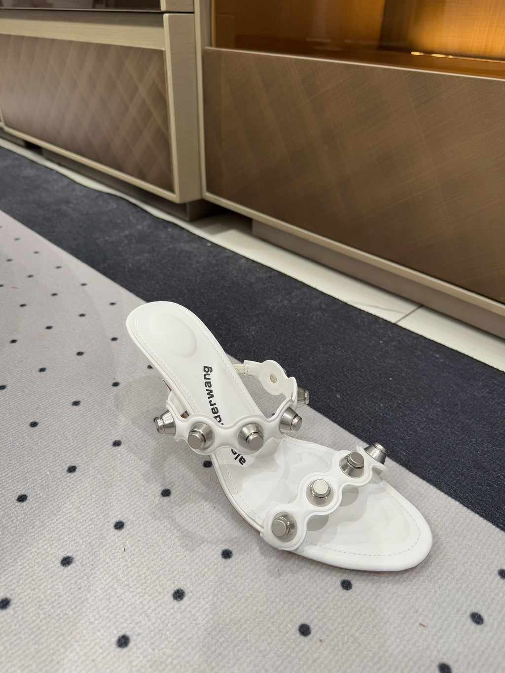 RIOT 80 MM SANDAL IN WHITE LAMBSKIN