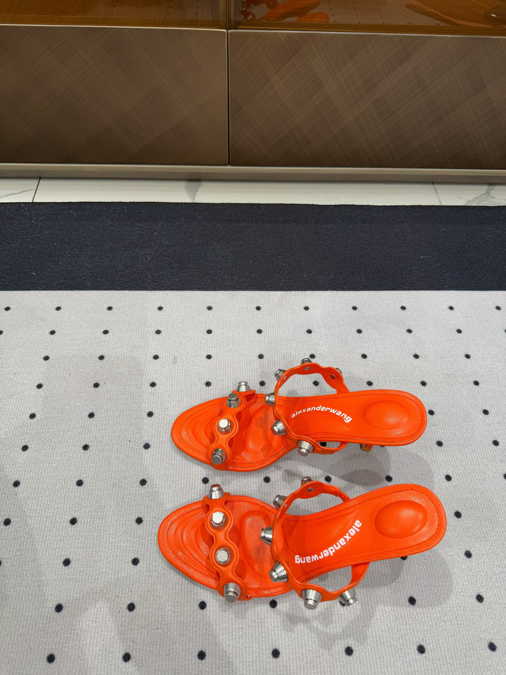 RIOT 80 MM SANDAL IN FIRE ORANGE LAMBSKIN