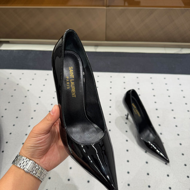 NORMA PUMPS IN BLACK GLOSSY SHEEPSKIN