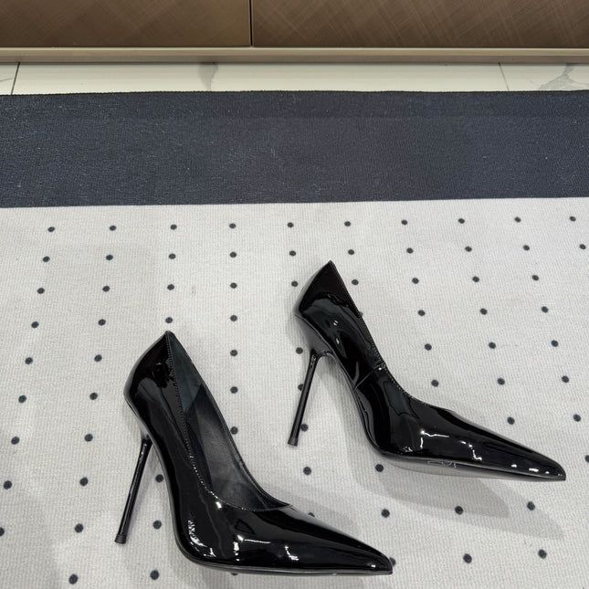 NORMA PUMPS IN BLACK GLOSSY SHEEPSKIN