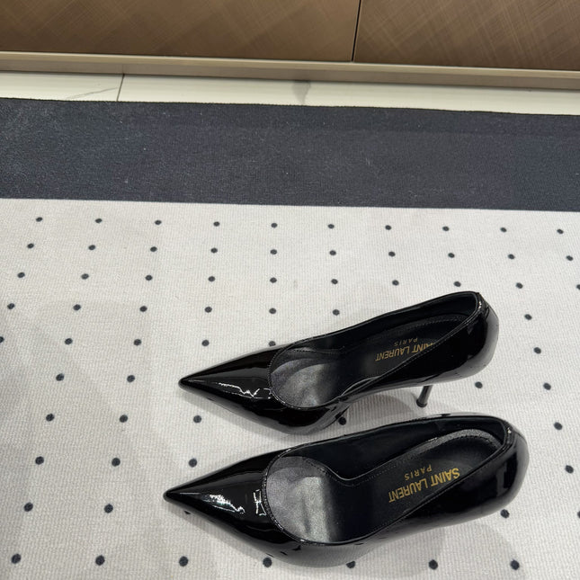 NORMA PUMPS IN BLACK GLOSSY SHEEPSKIN