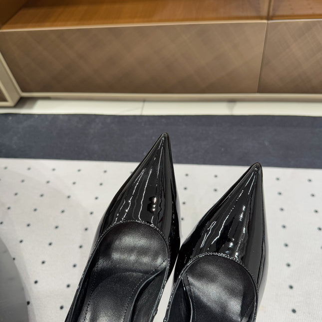 NORMA PUMPS IN BLACK GLOSSY SHEEPSKIN
