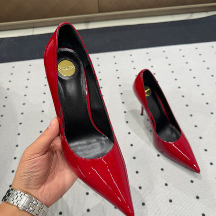 NORMA PUMPS IN RED GLOSSY SHEEPSKIN