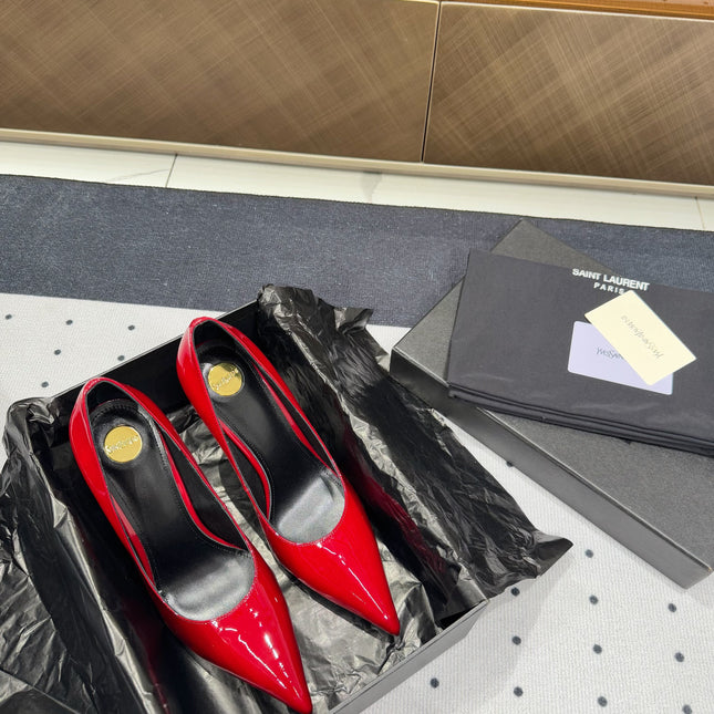 NORMA PUMPS IN RED GLOSSY SHEEPSKIN