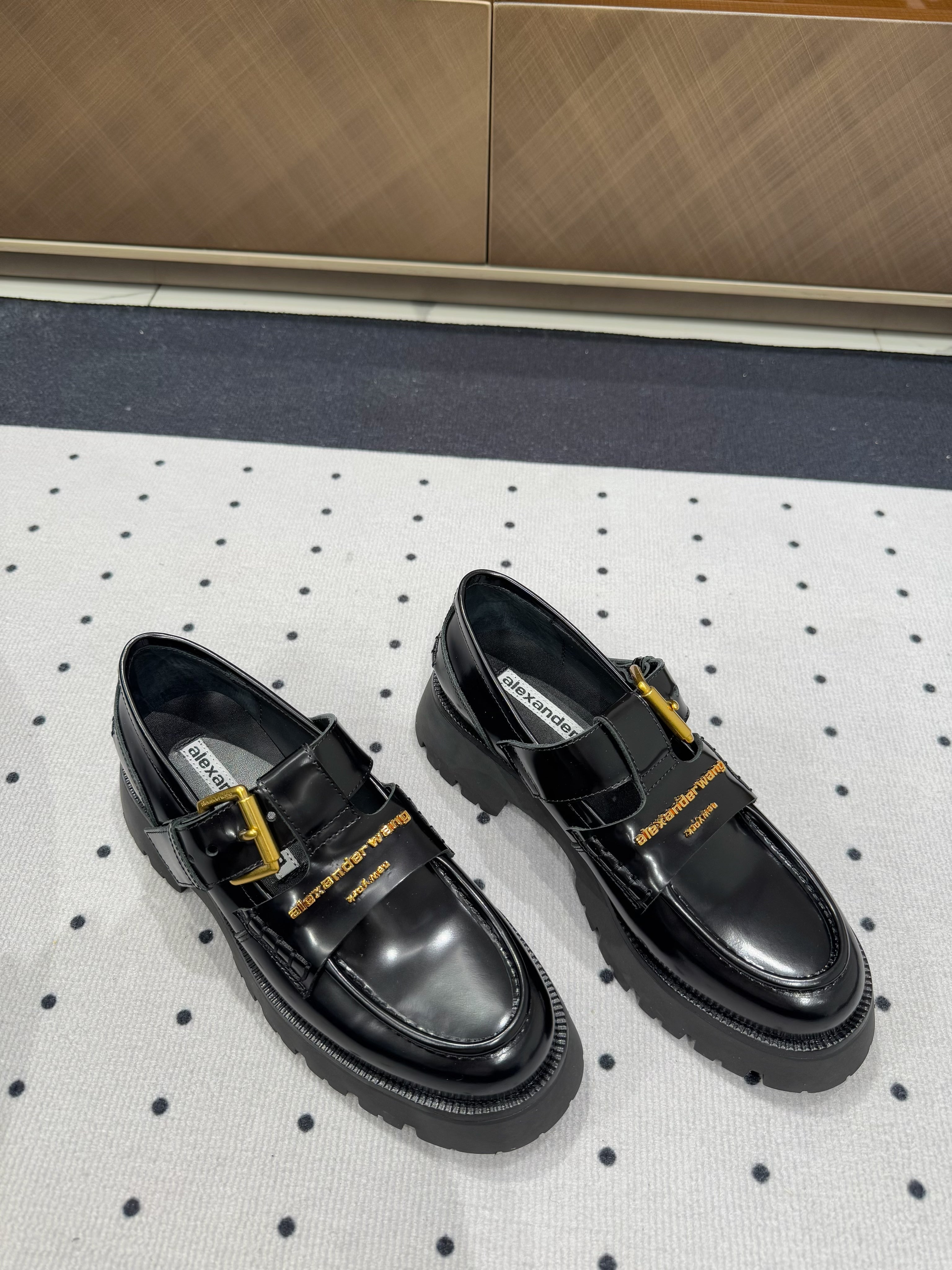 CARTER MID-HEEL LOAFER 55MM IN BLACK CALFSKIN