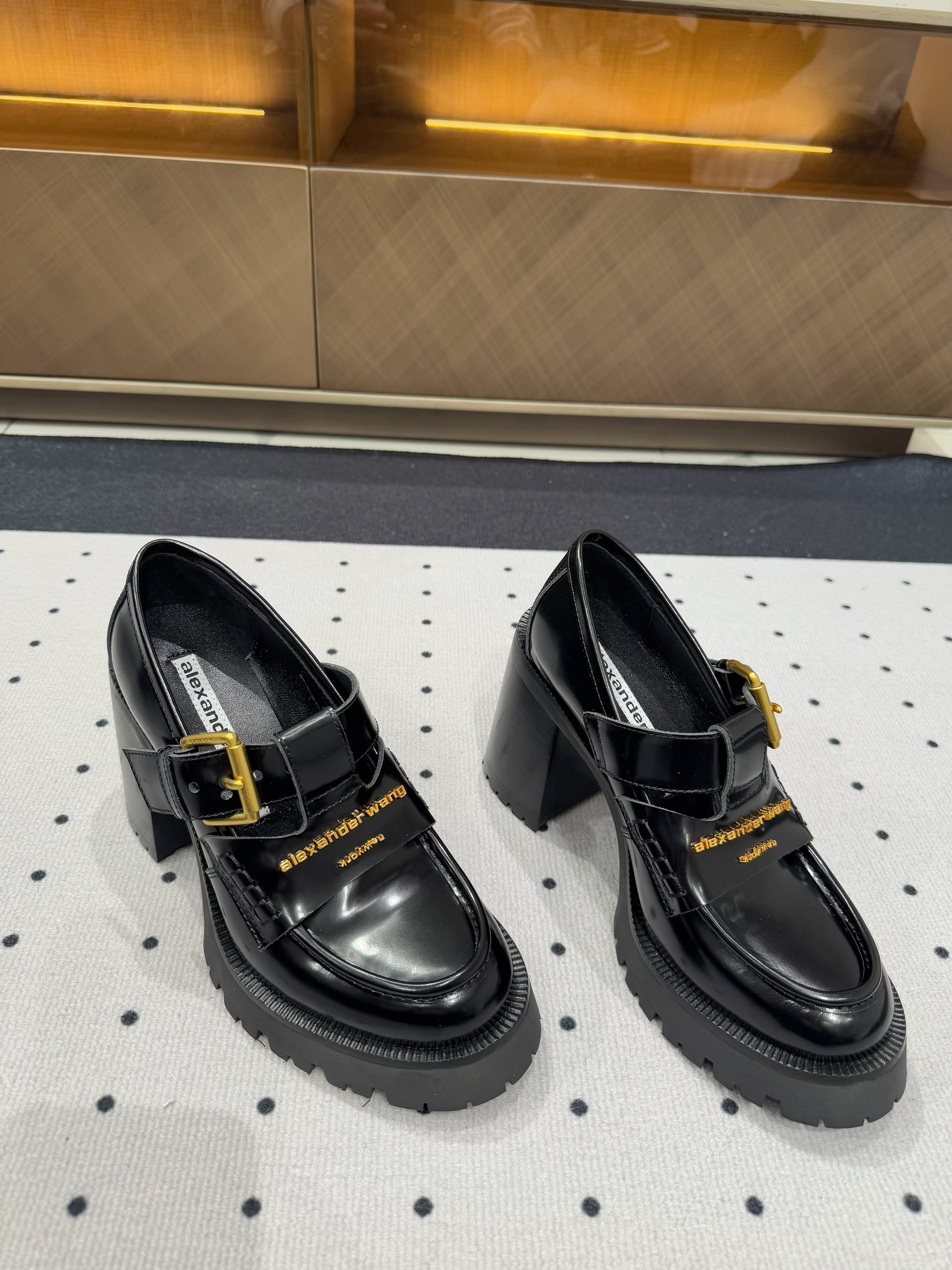 CARTER HIGH-HEEL LOAFER 85MM IN BLACK CALFSKIN
