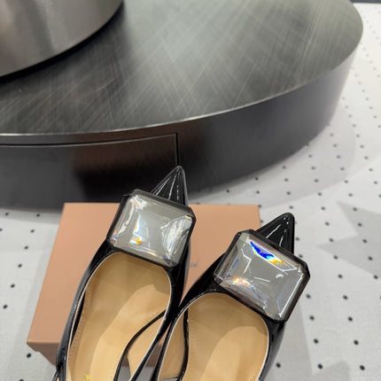 GIANVITO ROSSI 26S HIGH-HEEL SLINGBACKS 85 MM IN BLACK LAMBSKIN