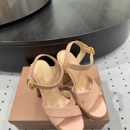 GIANVITO ROSSI 26S CROSS-STRAP SANDALS 115 MM IN NUDE PINK CALFSKIN