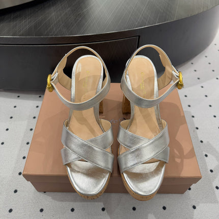 GIANVITO ROSSI 26S CROSS-STRAP SANDALS 115 MM IN SILVER CALFSKIN