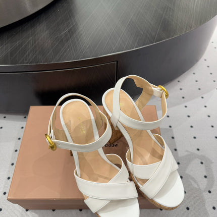 GIANVITO ROSSI 26S CROSS-STRAP SANDALS 115 MM IN WHITE CALFSKIN