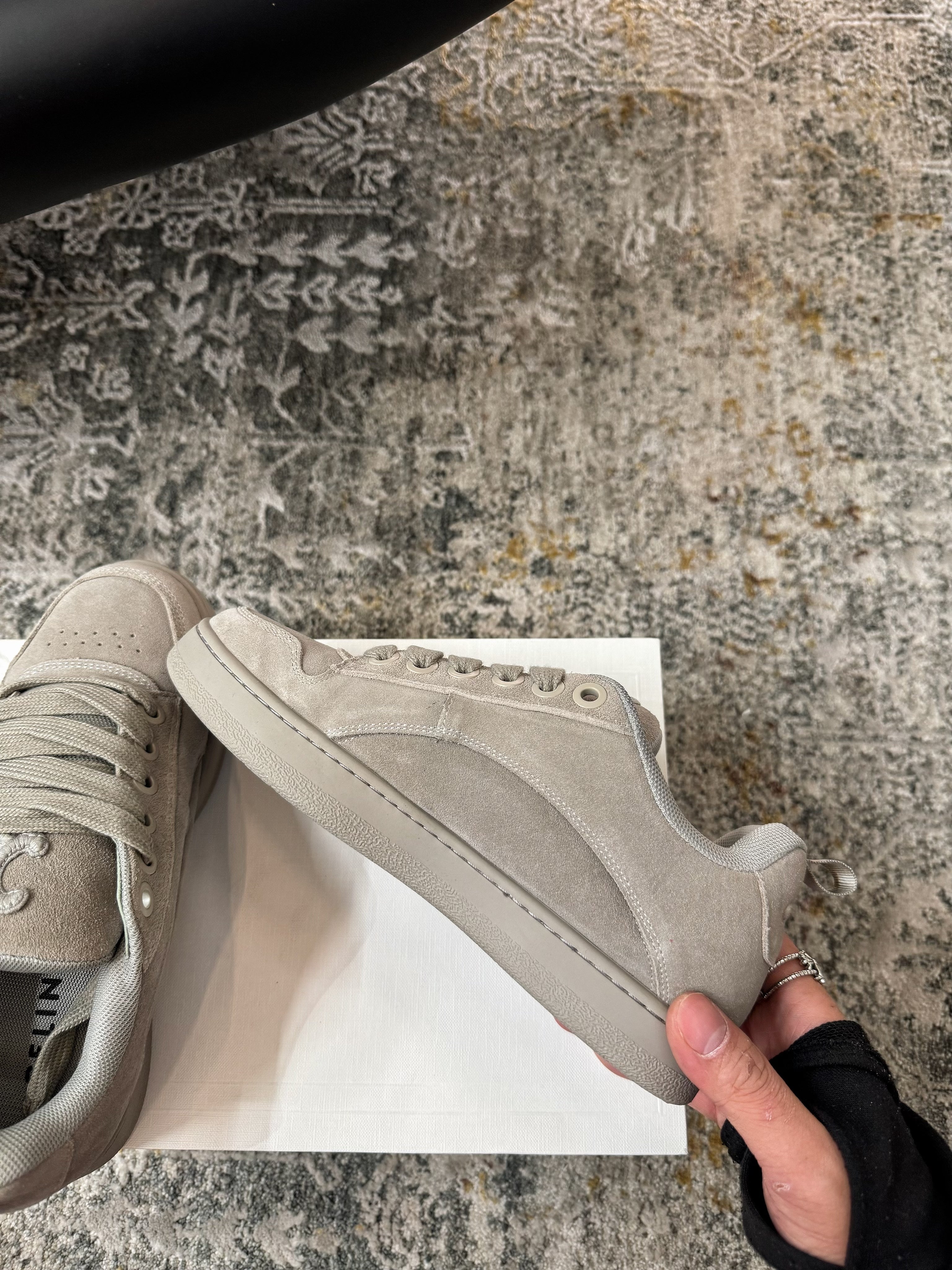 CELINE 26S SNEAKER IN GREY SUEDE