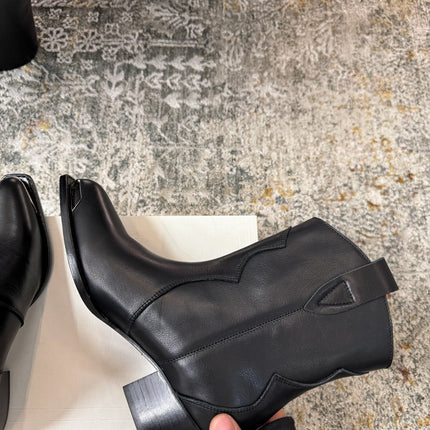 CELINE 26S ANKLE BOOTS 55 MM IN BLACK CALFSKIN