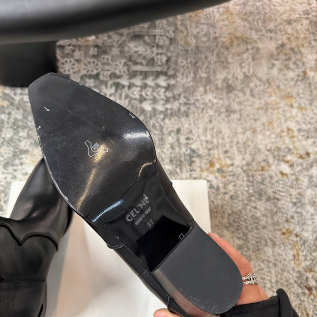 CELINE 26S ANKLE BOOTS 55 MM IN BLACK CALFSKIN