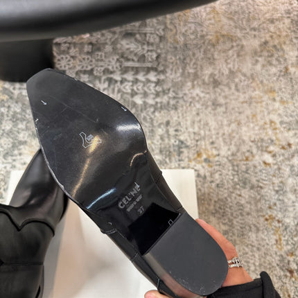 CELINE 26S ANKLE BOOTS 55 MM IN BLACK CALFSKIN