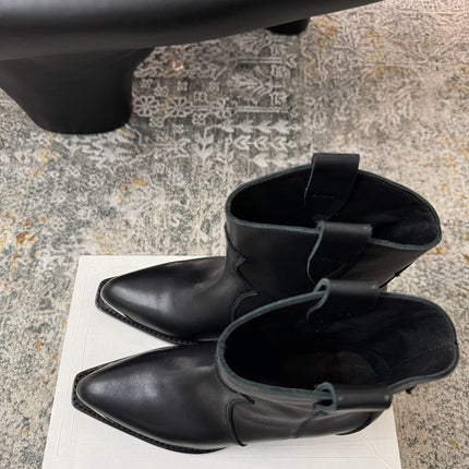 CELINE 26S ANKLE BOOTS 55 MM IN BLACK CALFSKIN