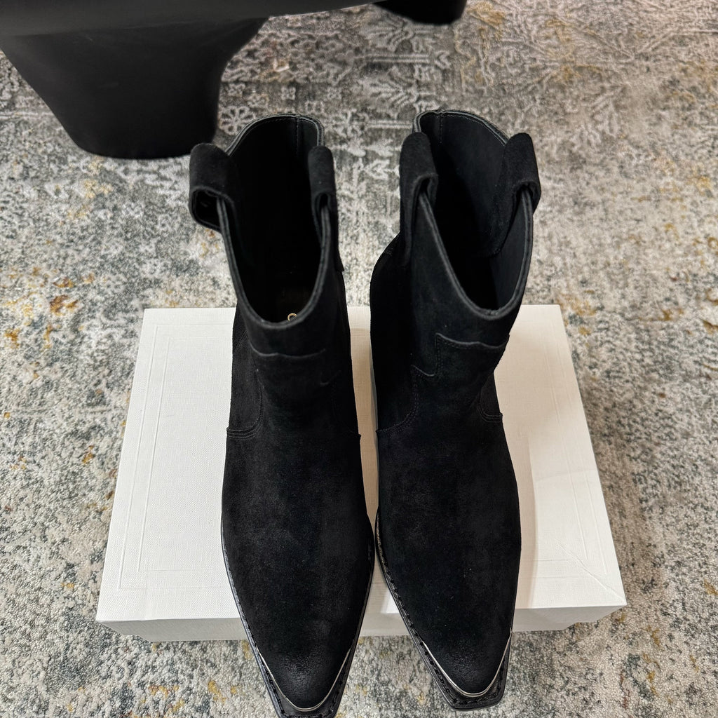 CELINE 26S ANKLE BOOTS 55 MM IN BLACK SUEDE