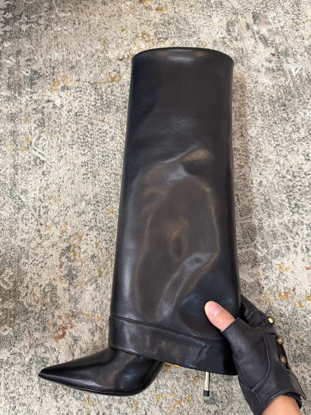 BALMAIN 26S BOOT 85 MM IN BLACK CALFSKIN