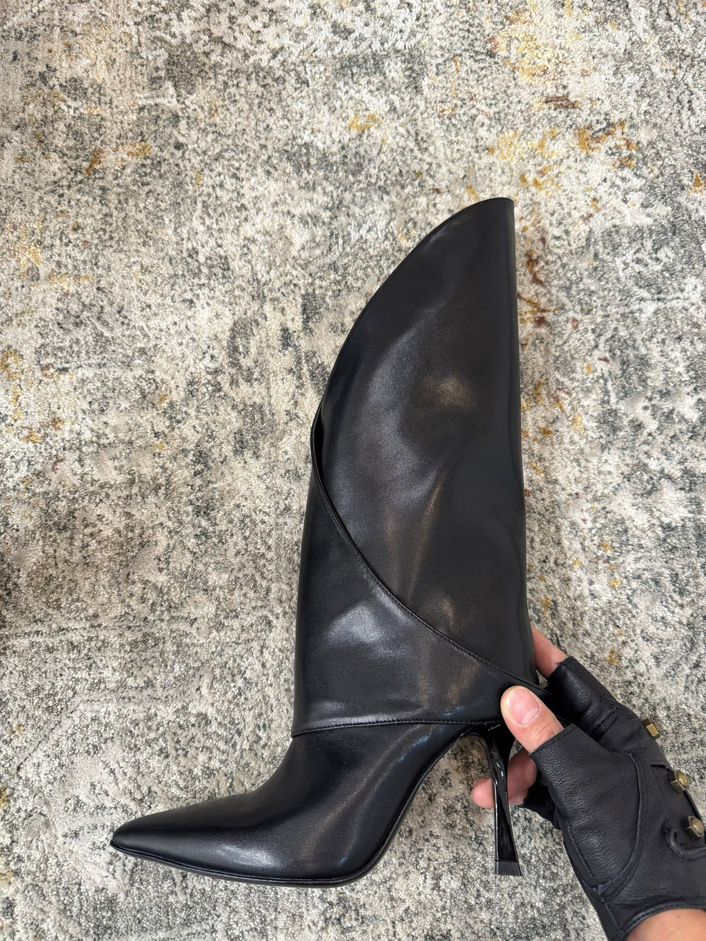 BALMAIN 26S BOOT 95 MM IN BLACK CALFSKIN