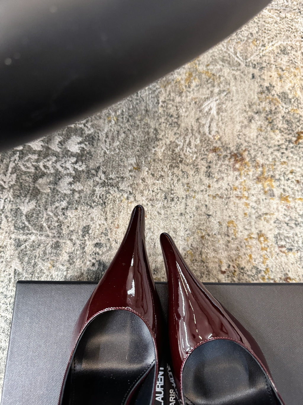 YSL 26S HEELED SHOES 110 MM IN DARK RED GLOSSY CALFSKIN