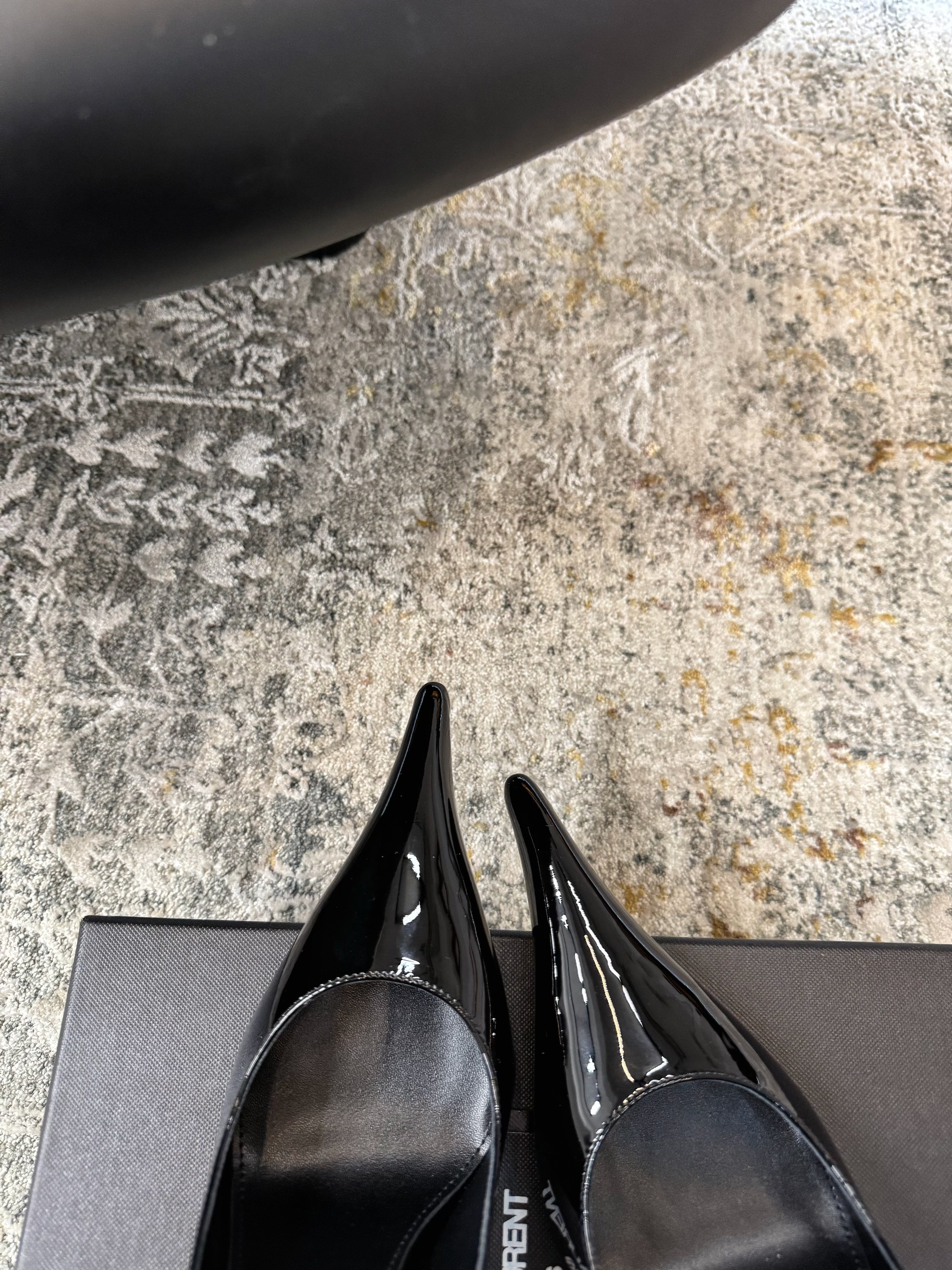 YSL 26S HEELED SHOES 110 MM IN BLACK GLOSSY CALFSKIN
