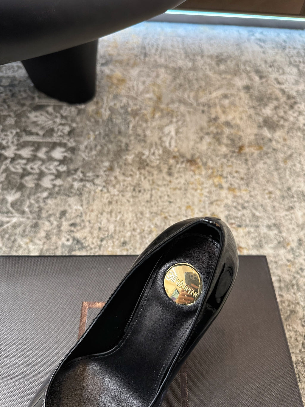 YSL 26S HEELED SHOES 110 MM IN BLACK GLOSSY CALFSKIN