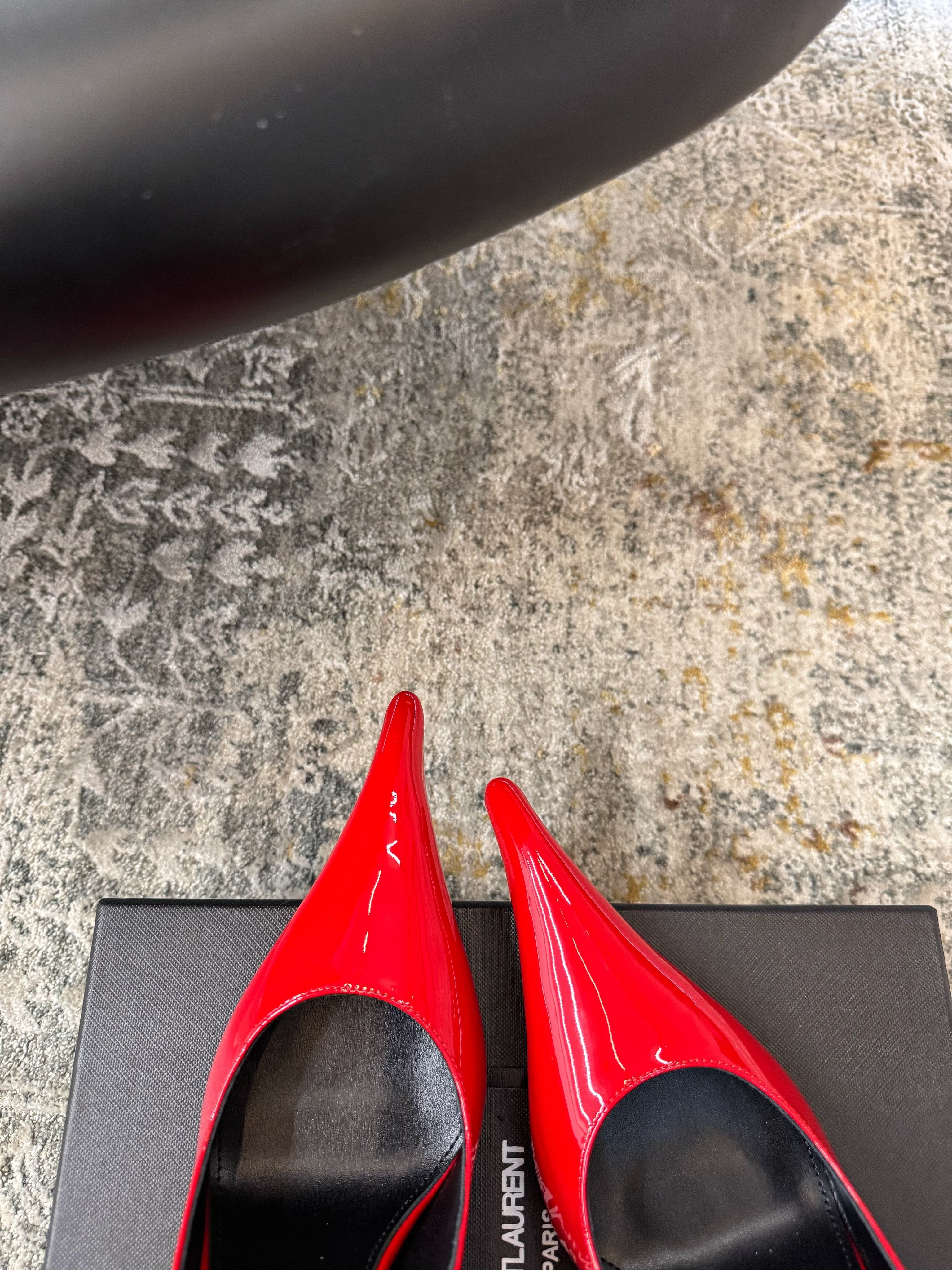 YSL 26S HEELED SHOES 110 MM IN RED GLOSSY CALFSKIN