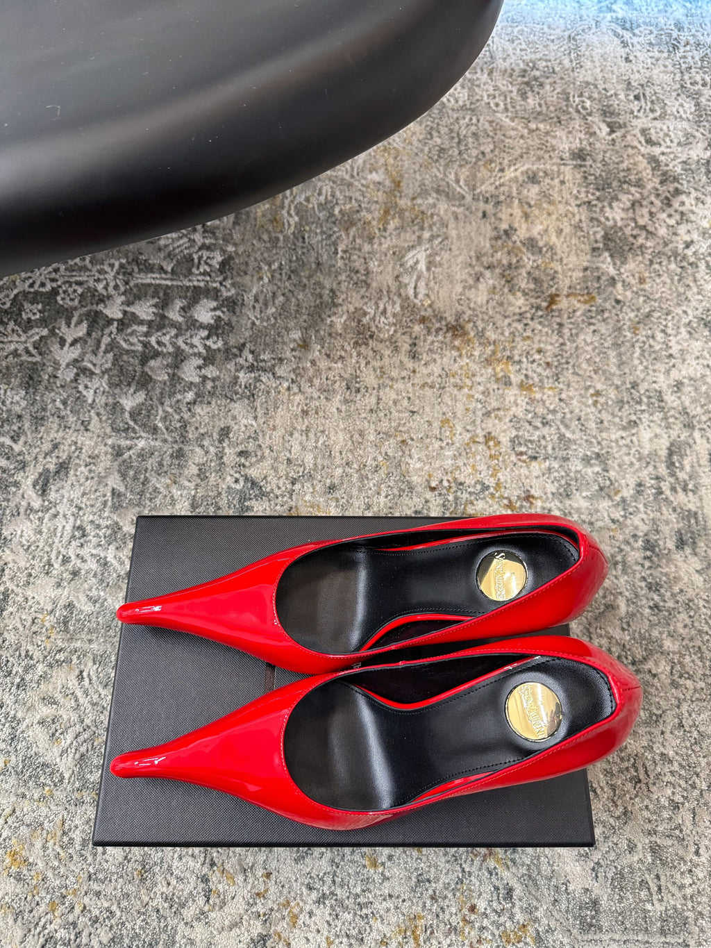 YSL 26S HEELED SHOES 110 MM IN RED GLOSSY CALFSKIN