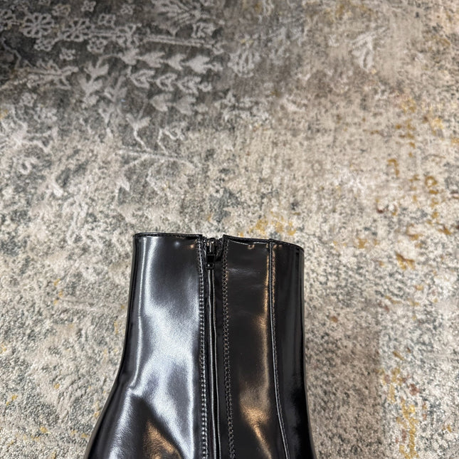 YSL 26S ANKLE BOOTS 70 MM IN BLACK SHINY CALFSKIN