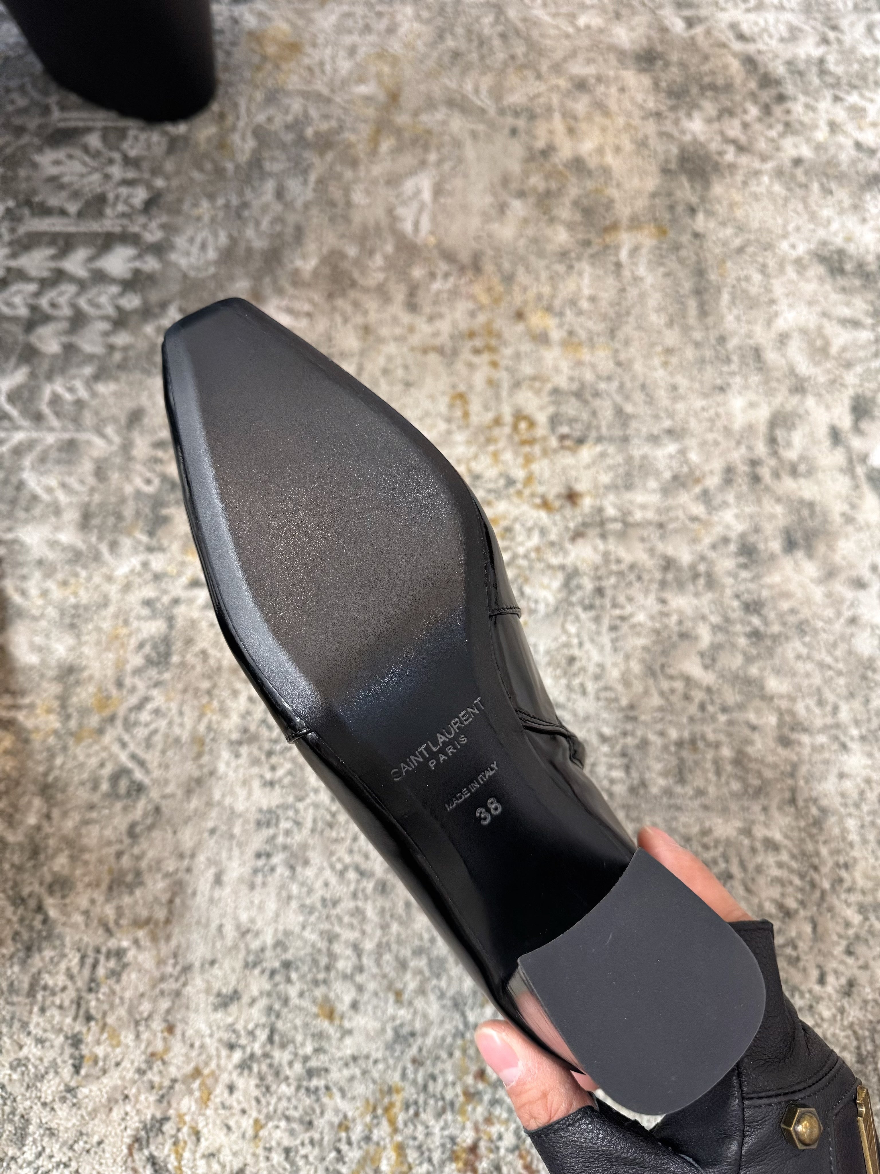 YSL 26S ANKLE BOOTS 70 MM IN BLACK SHINY CALFSKIN