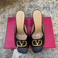 VALENTINO 26S HIGH HEEL SANDALS 105 MM IN BLACK CALFSKIN