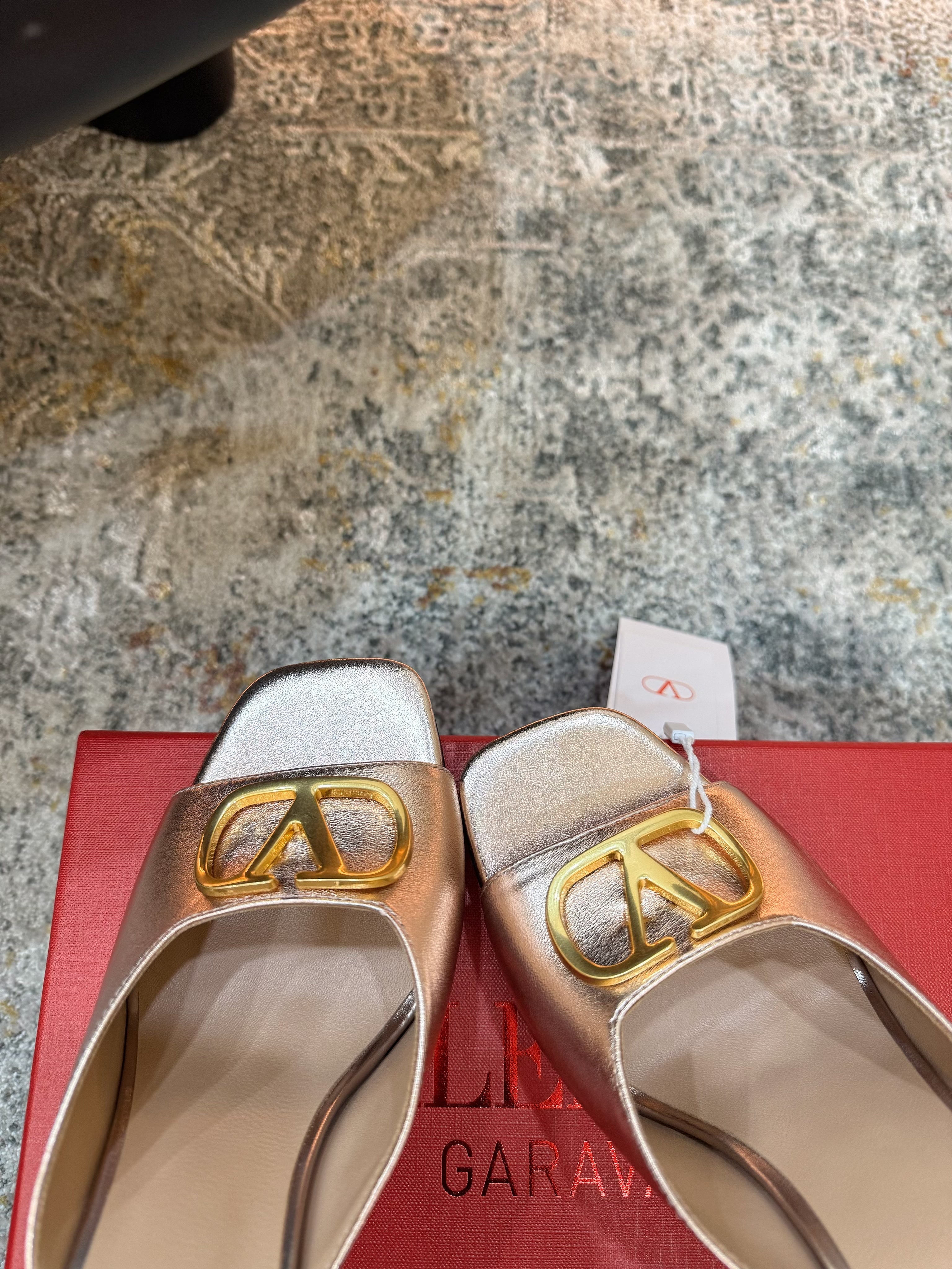 VALENTINO 26S HIGH HEEL SANDALS 105 MM IN METALLIC ROSE GOLD CALFSKIN