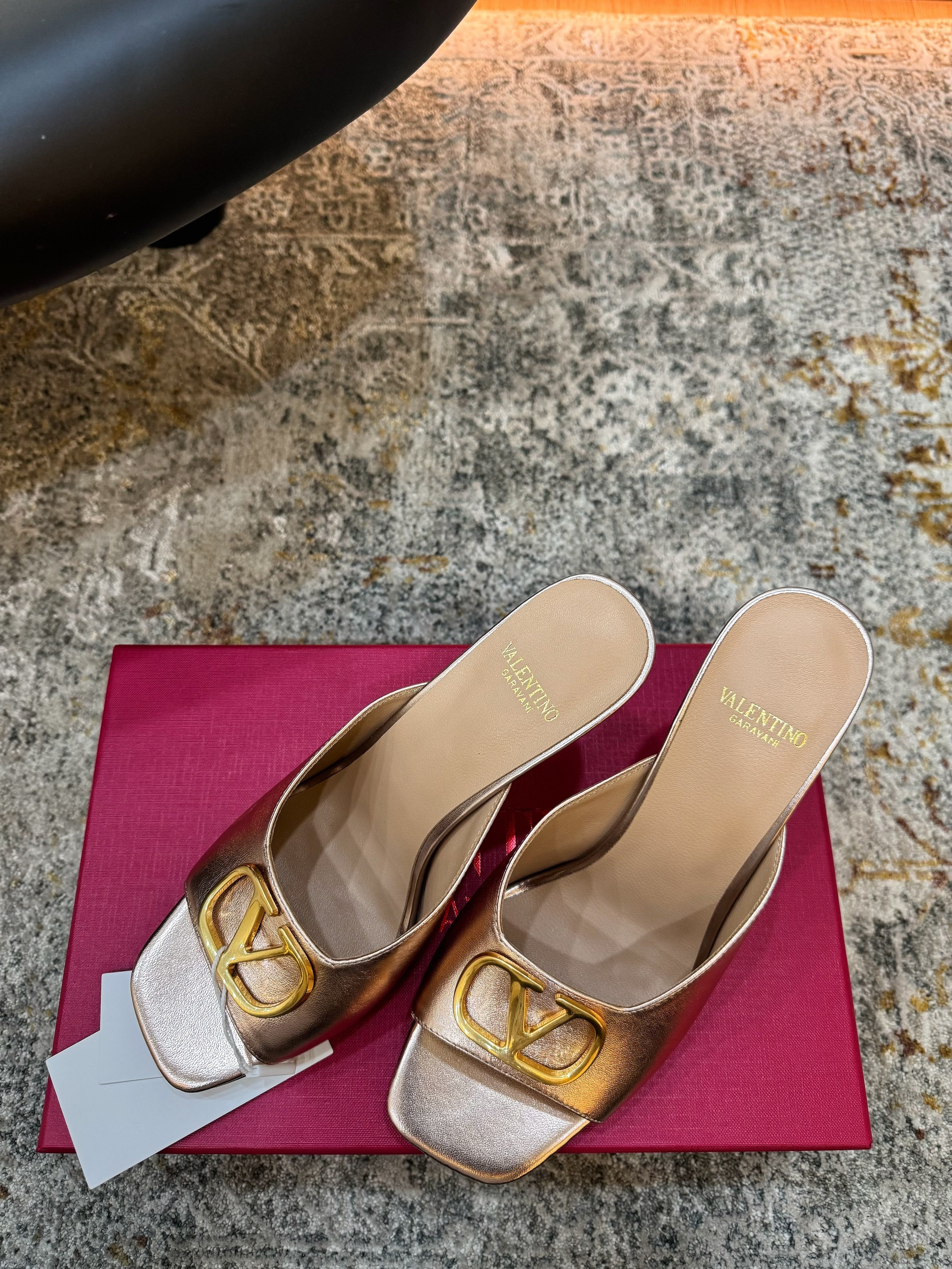 VALENTINO 26S HIGH HEEL SANDALS 105 MM IN METALLIC ROSE GOLD CALFSKIN