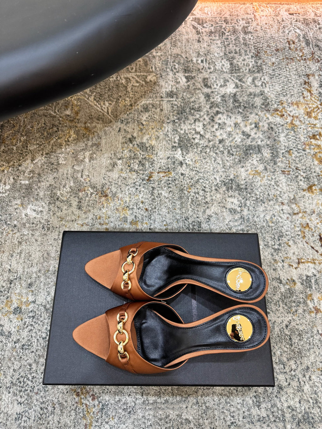 YSL 26S POINTED TOE HIGH HEEL SANDALS 65 MM IN BROWN FABRIC