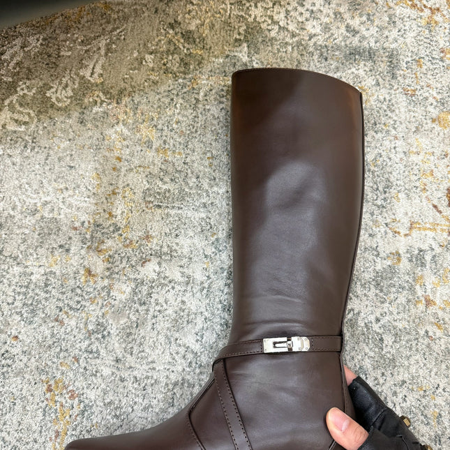 HM 26S KNEE-HIGH BOOTS 35 MM IN DARK BROWN CALFSKIN