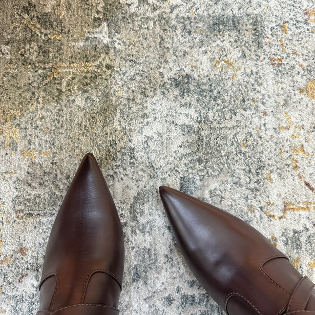 HM 26S KNEE-HIGH BOOTS 35 MM IN DARK BROWN CALFSKIN