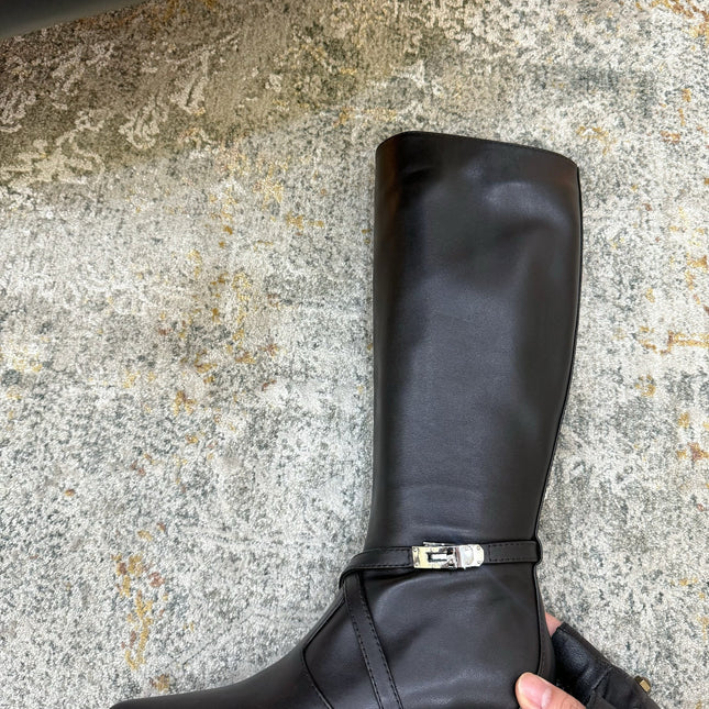 HM 26S KNEE-HIGH BOOTS 35 MM IN BLACK CALFSKIN