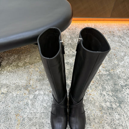 HM 26S KNEE-HIGH BOOTS 35 MM IN BLACK CALFSKIN