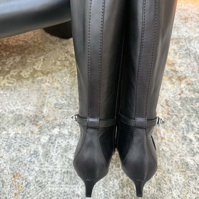 HM 26S KNEE-HIGH BOOTS 35 MM IN BLACK CALFSKIN