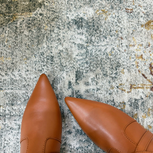 HM 26S FLAT KNEE-HIGH BOOTS IN COGNAC BROWN CALFSKIN 