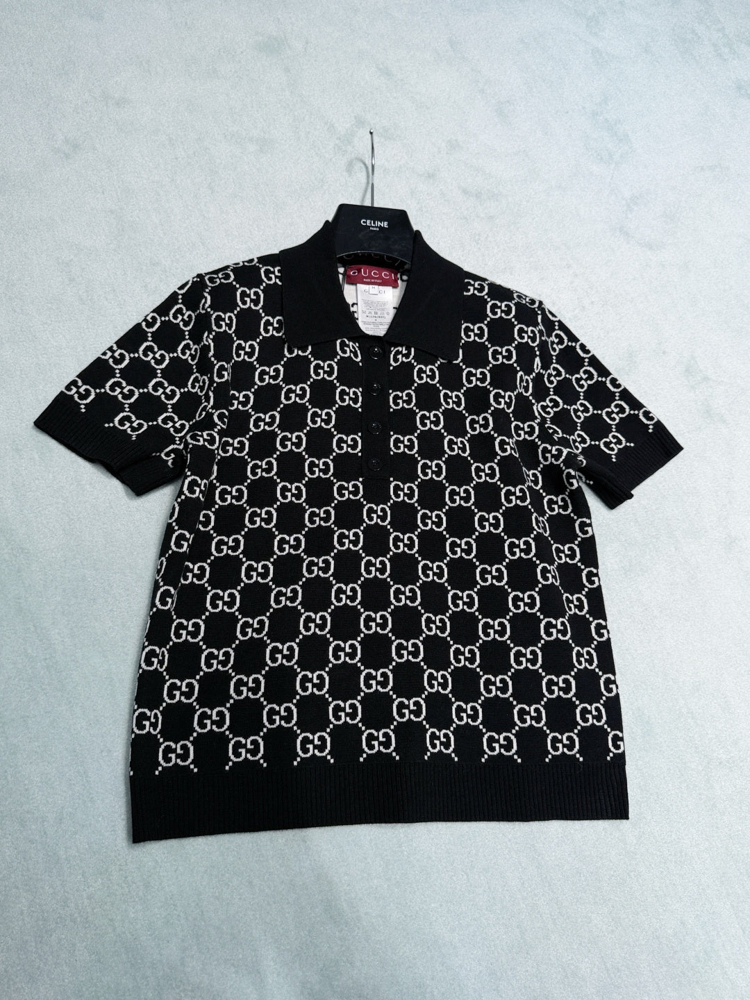GUCCI 26S SHORT-SLEEVE KNIT POLO SHIRT 248