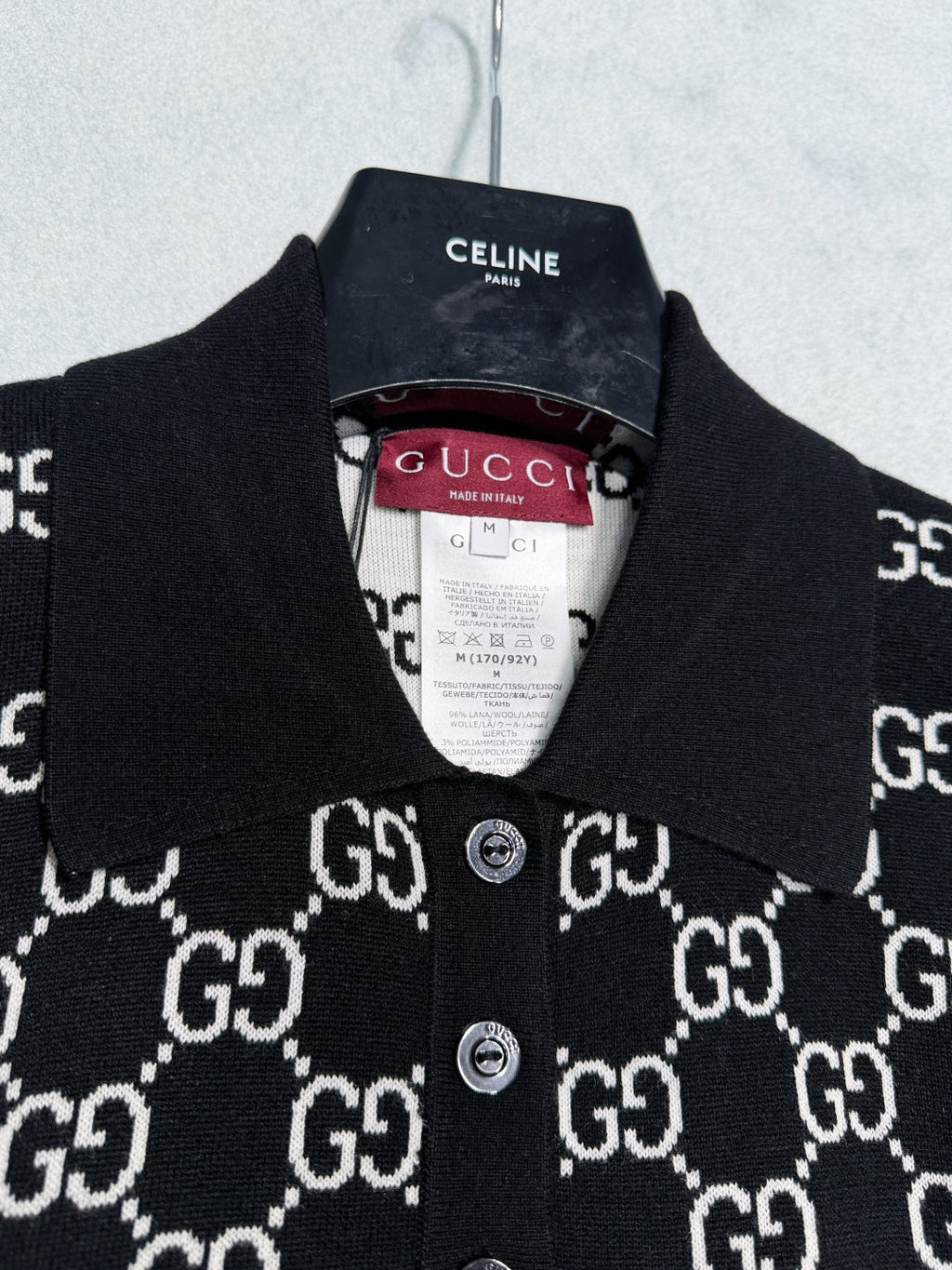 GUCCI 26S SHORT-SLEEVE KNIT POLO SHIRT 248